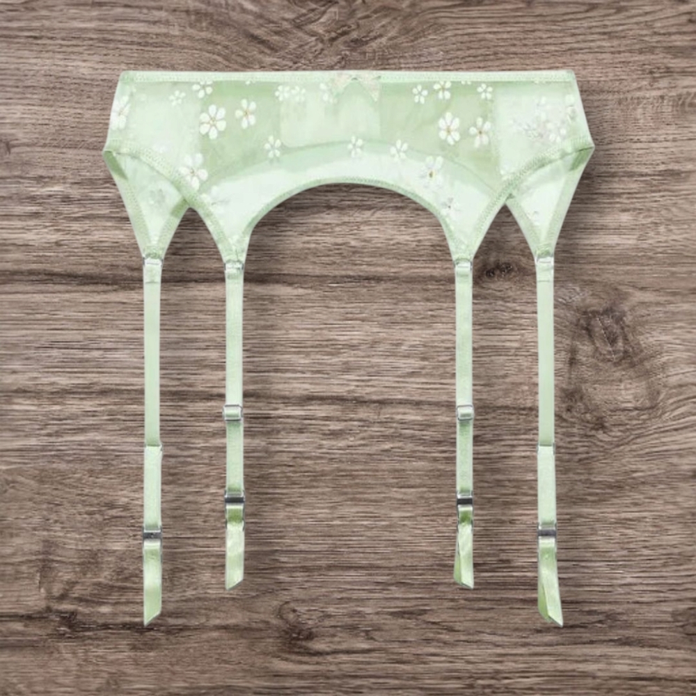 SAVAGE X FENTY PUFF DAISY GARTER  MINT HINT GREEN  SIZE XS